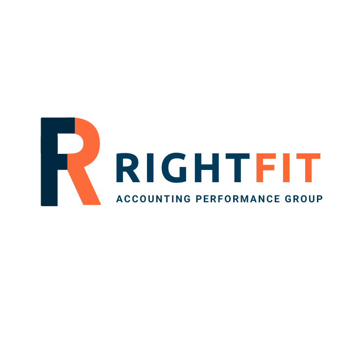 RightFit logo Navy and Orange
