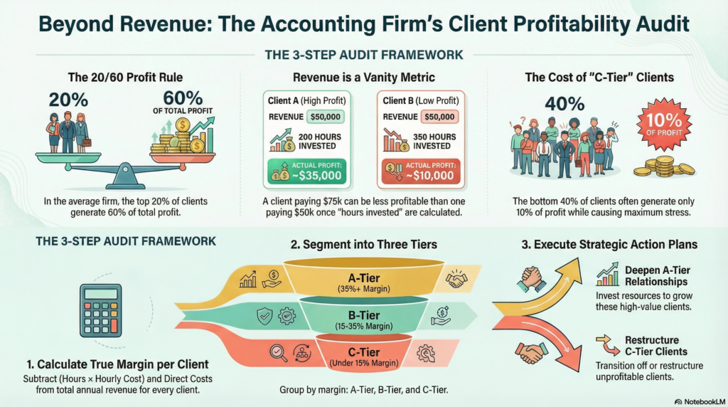 Infographic of an accounting client profitability analysis